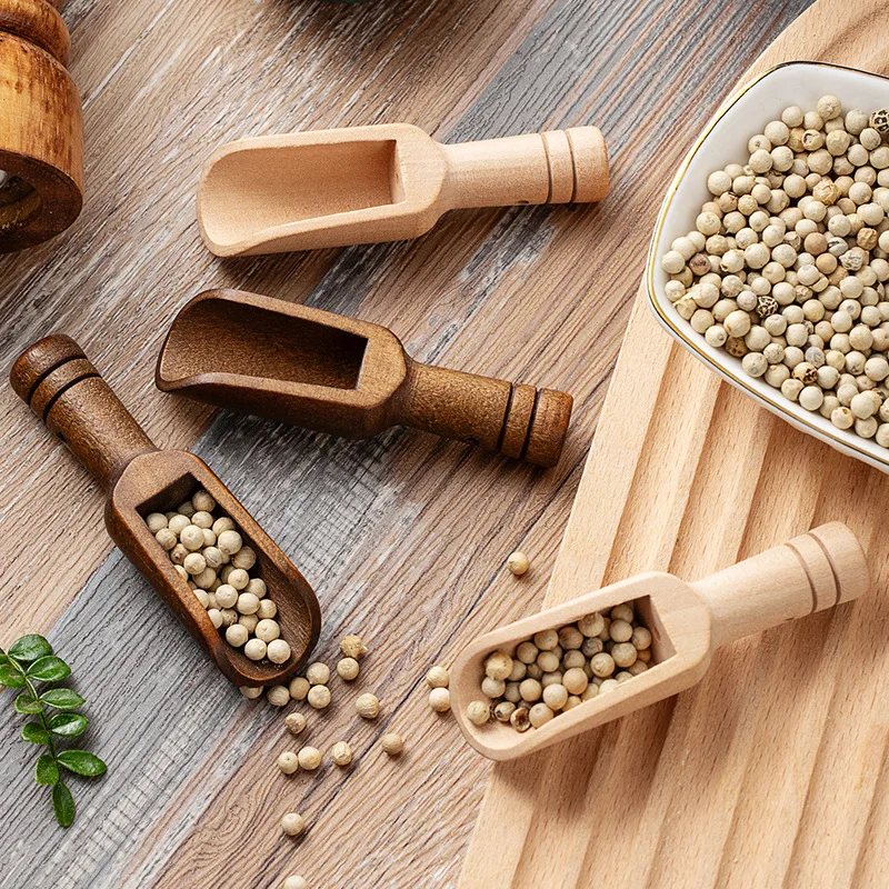Bamboo Cutlery Set - 2/5PCS Wooden Coffee Scoop Set Mini