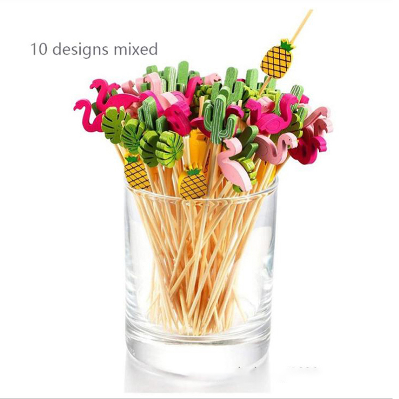 Bamboo Cutlery Set - 100pcs12cm Bamboo Pick Buffet Cupcake Fruit
