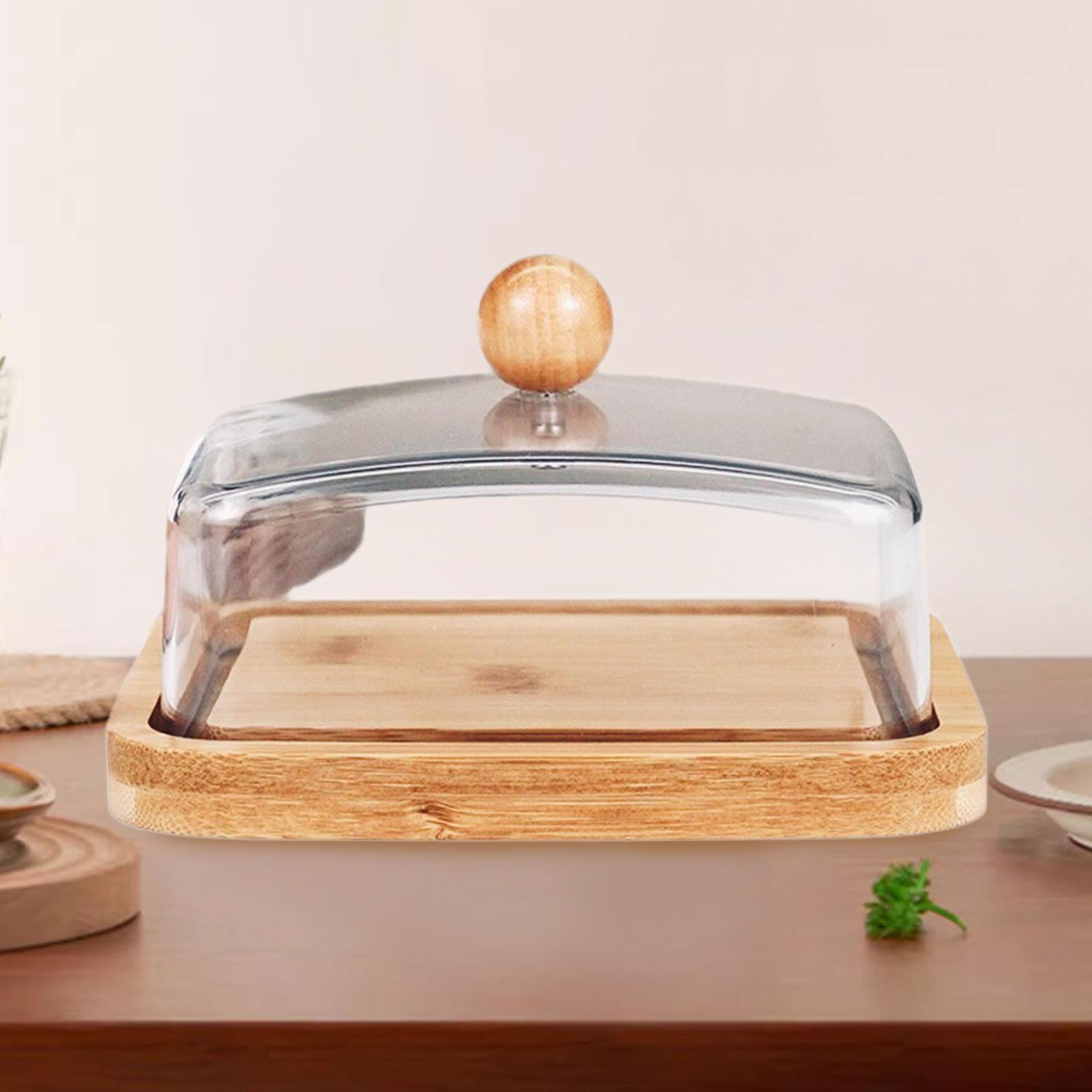 Bamboo Cutlery Set - Bamboo Butter Dish with Cover Multifunctional