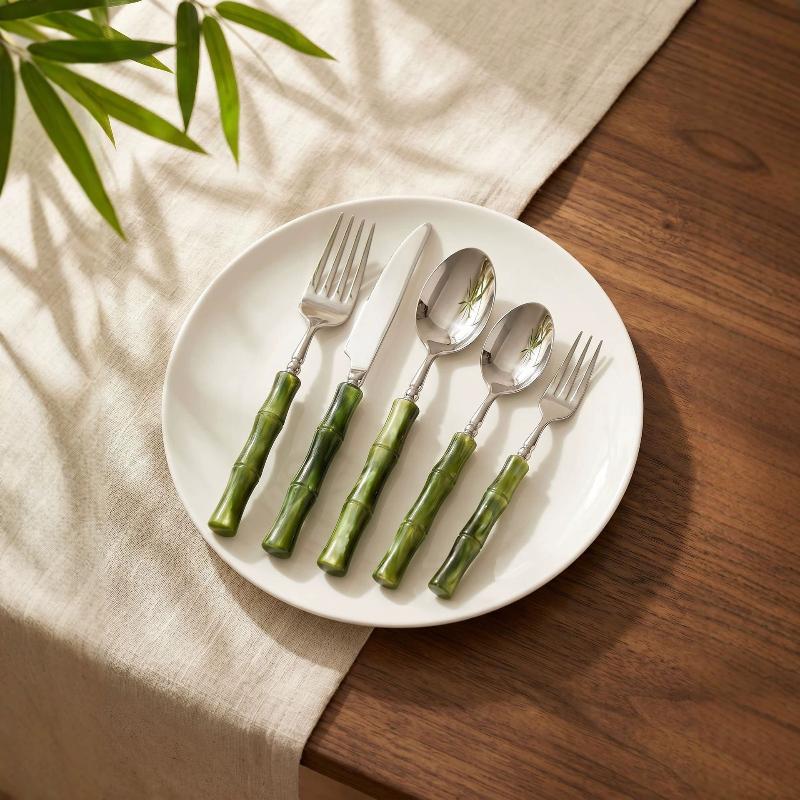 Durable Bamboo Handle Stainles - огляд і ціна Bamboo Cutlery Set