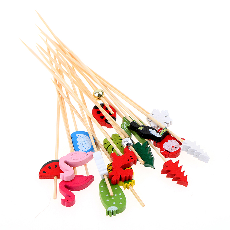 100pcs12cm Bamboo Pick Buffet  - огляд і ціна Bamboo Cutlery Set