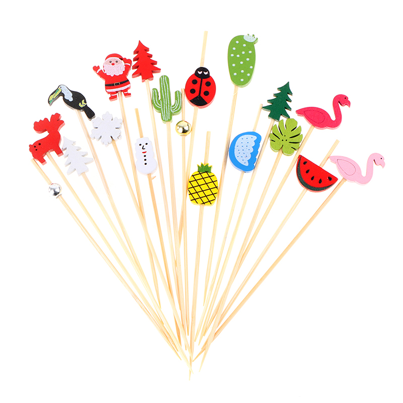 100pcs12cm Bamboo Pick Buffet  - огляд і ціна Bamboo Cutlery Set