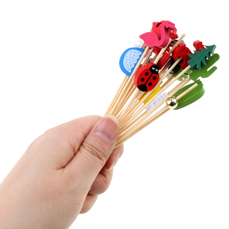 100pcs12cm Bamboo Pick Buffet  - огляд і ціна Bamboo Cutlery Set