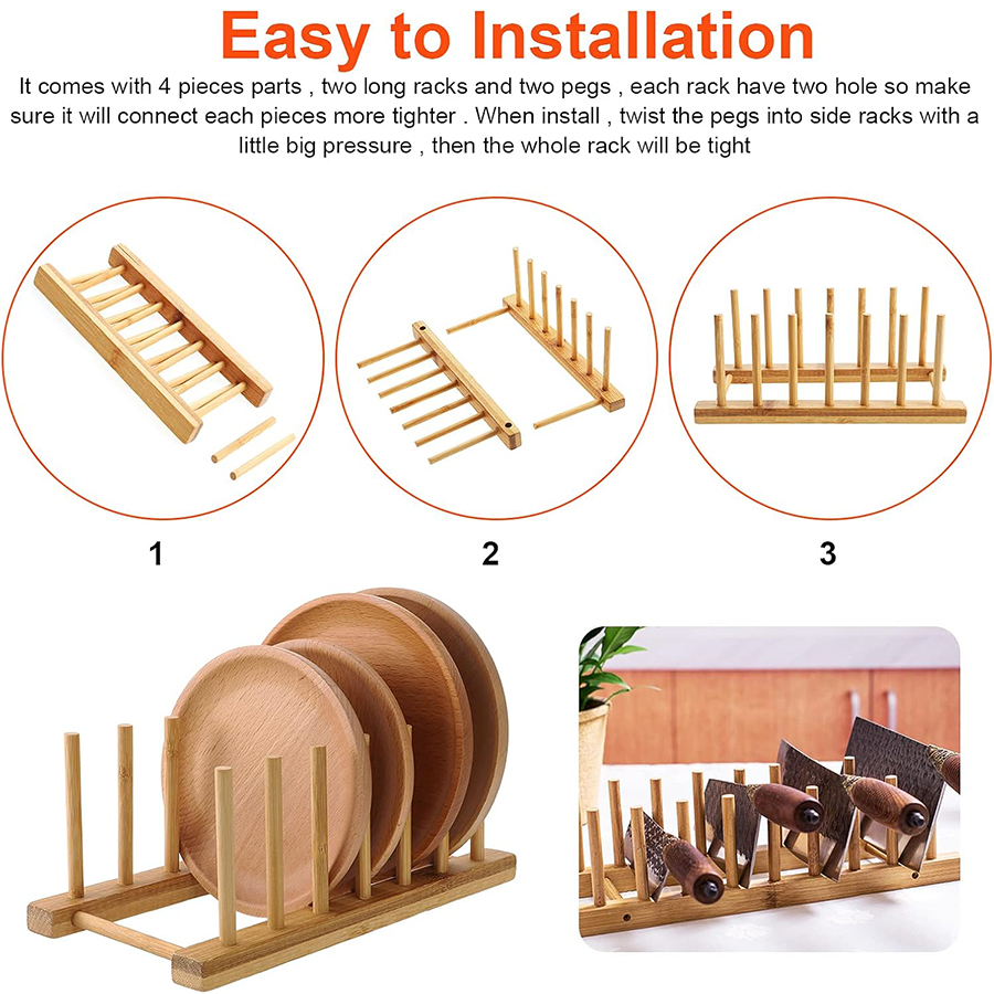 1pcs/2pcs Bamboo Dish Rack, Pl - огляд і ціна Bamboo Cutlery Set